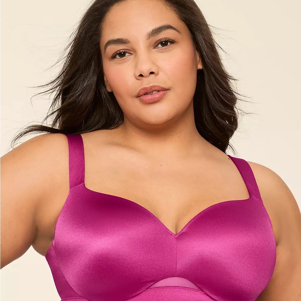 🔥 NWT Lane Bryant Comfort Bliss Lightly Lined Balconette Bra Magenta size 40F